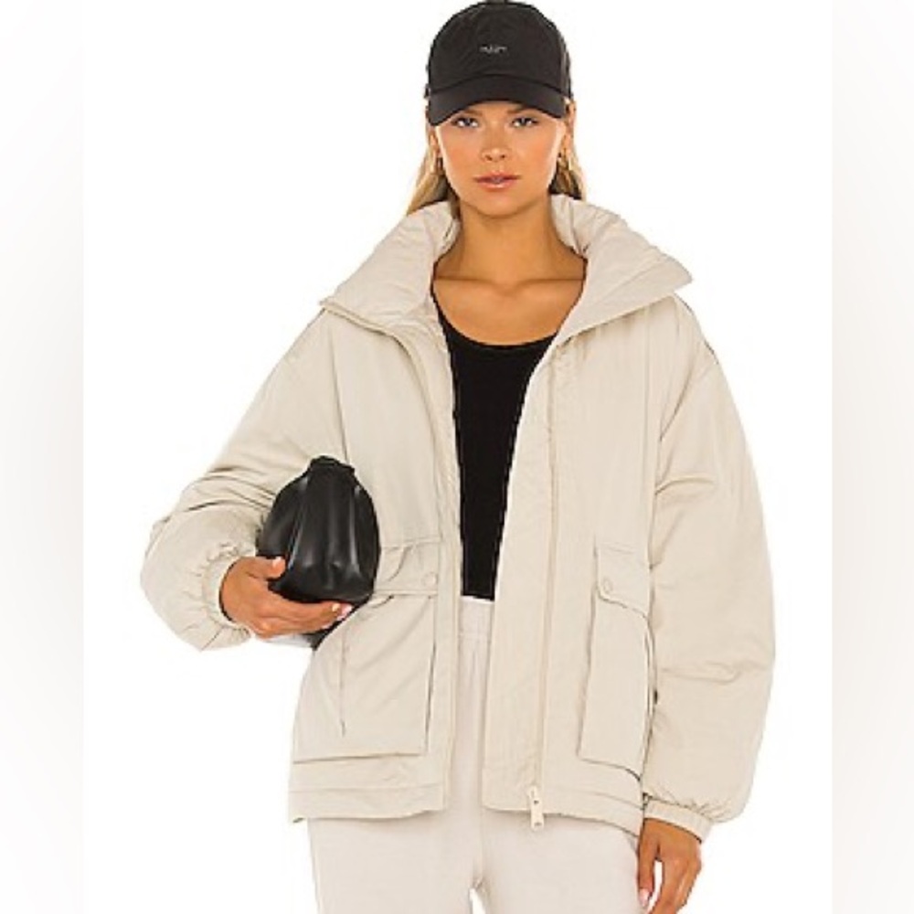 Free People The Duvet Bomber Jacket in Oatmeal Sixe XS